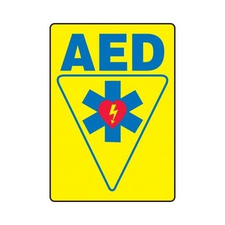 SAFETY SIGN AED 14 In  X 10 In  PLASTIC MFSD575VP